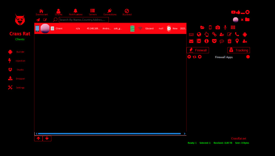 Craxs RAT Interface Preview